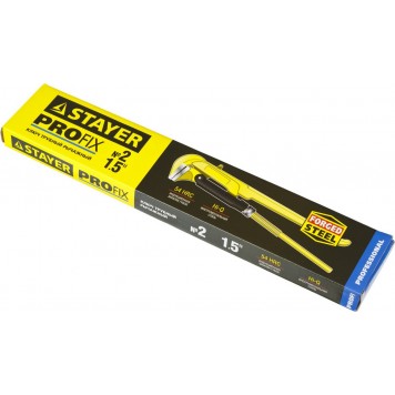 27311-2 | Ключ трубный рычажный, кованый, прямые губки№ 2, 1.5", STAYER PROFI-2