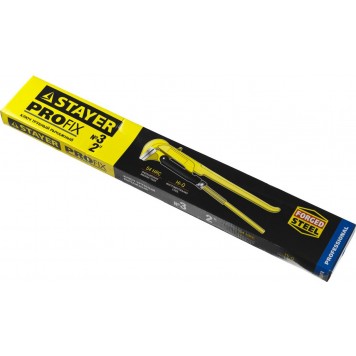 27311-3 | Ключ трубный рычажный, кованый, прямые губки, № 3, 2", STAYER PROFI-2