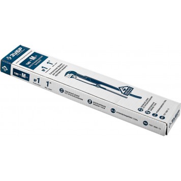 27335-1_z01 | Ключ трубный рычажный прямые губки, цельнокованый, Сr-V, № 1, 1", ЗУБР ПРОФЕССИОНАЛ-1