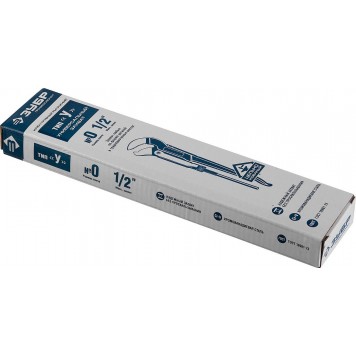 27336-0_z01 | Ключ трубный рычажный тип "S", изогнутые губки для труднодоступ мест, цельнокованный, Сr-V, № 0, 1/2", ЗУБР ПРОФЕССИОНАЛ-1