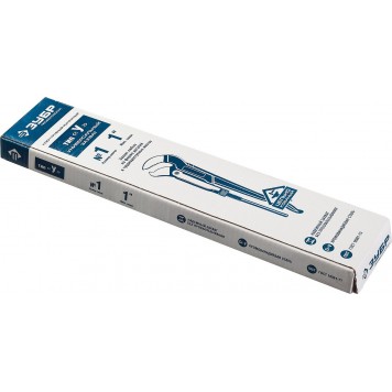 27336-1_z01 | Ключ трубный рычажный тип "S", изогнутые губки для труднодоступных мест, цельнокованный, Сr-V, № 1, 1", ЗУБР ПРОФЕССИОНАЛ-1