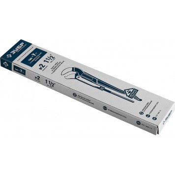 27336-2_z01 | Ключ трубный рычажный тип "S", изогнутые губки для труднодоступ мест, цельнокованный, Сr-V, № 2, 1,5", ЗУБР ПРОФЕССИОНАЛ-1