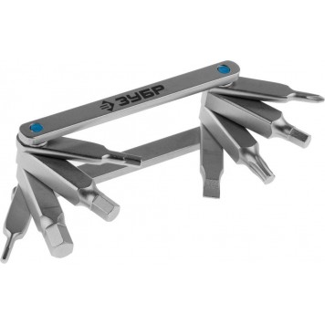 27423-H8 | Набор : Ключи имбус,универс,складные,Cr-V,сатинир покрытие,суперкомпактный,HEX,TORX,PH №1,SL 5мм,8-в-1, ЗУБР ЭКСПЕРТ-0