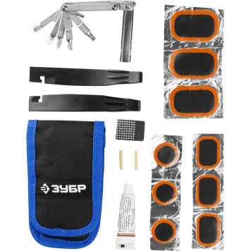 27428-H16 | Набор для обслуживания велосипеда: складной мультитул 11-в-1,комплект для ремонта шин,16-в-1,в чехле, ЗУБР ЭКСПЕРТ-1
