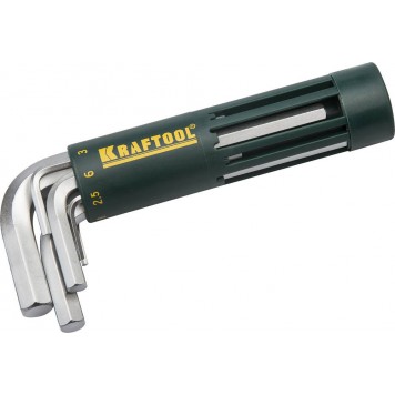 27430-1_z01 | Набор: Ключи имбусовые короткие, Cr-Mo сталь, держатель-рукоятка, HEX 2-10мм, 8 пред, KRAFTOOL-0