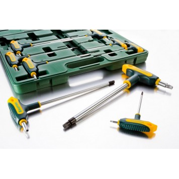 27455-H9 | Набор Ключи имбусовые,Cr-Mo(S2),Т-образные,эргоном двухкомп рукоятка,TORX Hole 10-50,9 шт,в боксе, KRAFTOOL INDUSTRIE-6