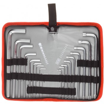 27463-H18 | Набор ключей имбусовыхCr-V,нейлон чехол,HEX 1,5-10 мм длинные 9 шт,TORX Т10-Т50 длинные 9 шт, ЗУБР МАСТЕР-0