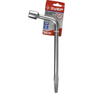 2753-17_z02 | Ключ баллонный L-образный, с монтажной лопаткой, 17мм, ЗУБР МАСТЕР-1