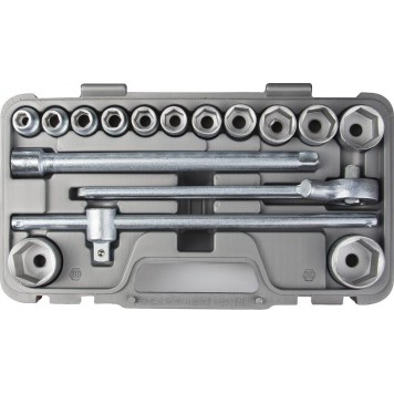 2761-20 | Набор торцовых головок "Шоферский инструмент №2", 1/2", сталь 40Х, в пластиковом кейсе, 16 предметов, НИЗ-0