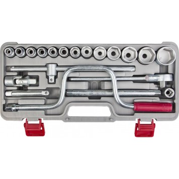 2761-30 | Набор торцовых головок "Шоферский инструмент №3", 1/2", сталь 40Х, в пластиковом кейсе, 19 предметов, НИЗ-0