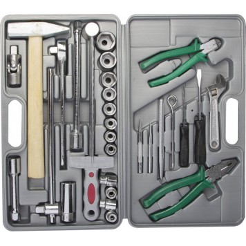 27620 | Набор слесарно-монтажного инструмента "УНИВЕРСАЛ - 2", сталь 40Х, в пластиковом кейсе, 29 предметов, НИЗ-0