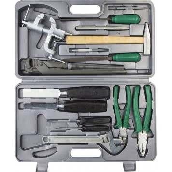 27622 | Набор слесарно-монтажного инструмента "ПРОГРЕСС", сталь 40Х, в пластиковом кейсе, 15 предметов, НИЗ-0