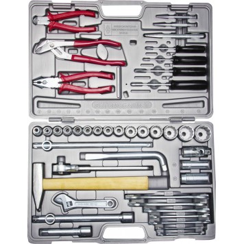 27625-H42 | Набор слесарно-монтажного инструмента "АВТОМОБИЛИСТ-1", сталь 40Х, 1/2", в пластиковом кейсе, 42 предмета, НИЗ-0