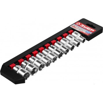 27652-H10 | набор торцовых головок 10 предм. 1/2", ЗУБР МАСТЕР-1