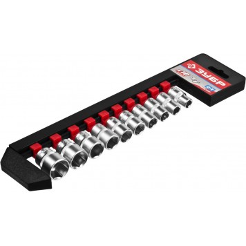 27654-H10 | 3/8" набор торцовых головок 10 предм., ЗУБР МАСТЕР-1