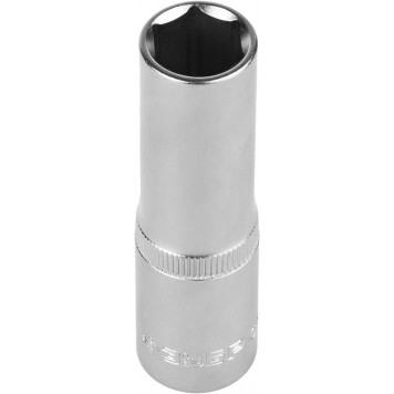 27726-15 | Головка торцовая (1/2"), удлиненная, Cr-V, FLANK, хроматированное покрытие, 15мм, ЗУБР МАСТЕР-0