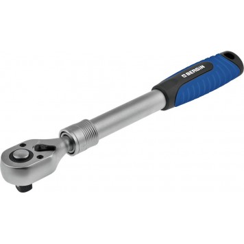 27732-1/2 | Трещотка для торцовых головок (1/2"), телескопич, Cr-V, 72 зубца, хроматированное покрытие, быстрый сброс, ЗУБР ЭКСПЕРТ-0