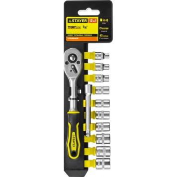 27754-H12 | 12S набор торцовых головок и бит-головок 12 предм., STAYER RSS-0