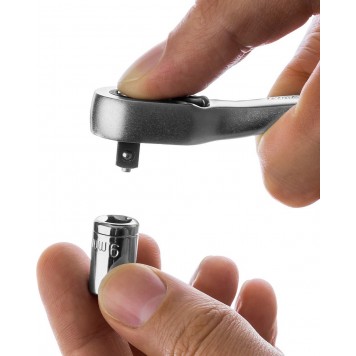 27795-1/4_z02 | Трещотка для торцовых головок, Сr-V сталь, 72 зубца, изогнутая, 1/4", KRAFTOOL PRO-4