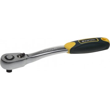 27795-3/8_z02 | Трещотка для торцовых головок, Сr-V сталь, 72 зубца, изогнутая, 3/8", KRAFTOOL PRO-0