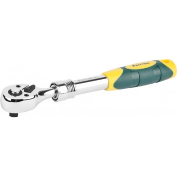 27798-3/8 | Трещотка для торцовых головок, телескопическая, Сr-V сталь, 72 зубца, 3/8", KRAFTOOL PRO-0