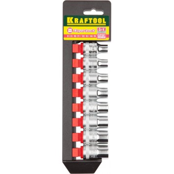 27863-H8_z01 | Набор торцовых головок на рельсе, 8 шт., KRAFTOOL SUPER-LOCK-0