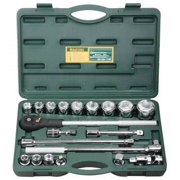 27895-H20 | Набор торцовых головок 3/4", Cr-V, пластиковый кейс, 20 предметов, KRAFTOOL INDUSTRIE QUALITAT-0