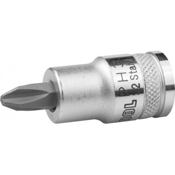 27901-3 | Торцовая бита-головка, материал S2, PHILLIPS, сатинированная, 1/2", PH3, KRAFTOOL INDUSTRIE QUALITAT-0