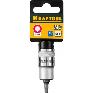 27911-05_z01 | Торцовая бита-головка, материал S2, SPLINE, сатинированная, 1/2", M5, KRAFTOOL INDUSTRIE QUALITAT-1