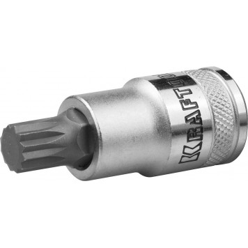27911-10_z01 | Торцовая бита-головка, материал S2, SPLINE, сатинированная, 1/2", M10, KRAFTOOL INDUSTRIE QUALITAT-0
