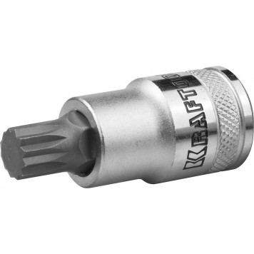 27911-12_z01 | Торцовая бита-головка, материал S2, SPLINE, сатинированная, 1/2", M12, KRAFTOOL INDUSTRIE QUALITAT-0