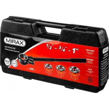 28240-H3 | Набор резьбонарезной трубный №3, : 1/2"-1", 4 предмета, MIRAX-2