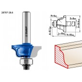 Фреза кромочная калевочная №6, D= 28,6мм, рабочая длина-12мм, радиус-4мм, хв.-8мм, d-12,7мм, ЗУБР 28707-28.6