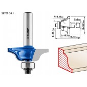 Фреза кромочная калевочная №6, D= 38,1мм, рабочая длина-16,2мм, радиус-6,35мм, хв.-8мм, d-12,7мм, ЗУБР 28707-38.1