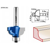 Фреза кромочная калевочная №7, D= 28,6мм, рабочая длина-16мм, радиус-6,3мм, хв.-8мм, d-12,7мм, ЗУБР 28708-28.6
