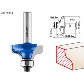 Фреза кромочная калевочная №8, D= 31,8мм, рабочая длина-13мм, радиус-4,8мм, хв.-8мм, d-12,7мм, ЗУБР 28710-31.8