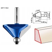 Фреза кромочная калевочная(фасочная) №9, D= 50,8мм, рабочая длина-23мм, угол наклона-45 градусов, хв.-8мм, d-12,7мм, ЗУБР 28711-50.8