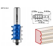 Фреза кромочная фигурная №1, D= 22,2мм, рабочая длина-25,4мм, хв.-12мм, d-15,9мм, ЗУБР 28712-22.2