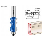 Фреза кромочная фигурная №2, D= 22,2мм, рабочая длина-40,5мм, хв.-12мм, d-12,7мм, ЗУБР 28713-22.2