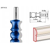 Фреза кромочная фигурная №8, D= 32мм, рабочая длина-57,2мм, хв.-12 мм, ЗУБР 28719-32