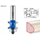 Фреза полустержневая с подшипником, D= 22,2мм, рабочая длина-15,9мм, радиус-4,8мм, хв.-12мм, d-12,7мм, ЗУБР 28722-22.2