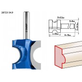 Фреза полустержневая, D= 34,9мм, рабочая длина-35мм, радиус-9,5мм, хв.-8 мм, ЗУБР 28723-34.9