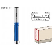 Фреза кромочная с нижним подшипником, D= 12,7мм, рабочая длина-38мм, хв.-12мм, d-12,7мм, ЗУБР 28727-12.7-38