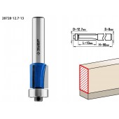Фреза кромочная с нижним подшипником(3 лезвия), D= 12,7мм, рабочая длина-13мм, хв.-8мм, d-12,7мм, ЗУБР 28728-12.7-13