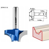 Фреза пазовая фасонная №1, D= 31,8мм, рабочая длина-16мм, радиус-9,5мм, хв.-8 мм, ЗУБР 28740-31.8