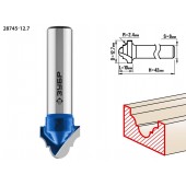 Фреза пазовая фасонная №6, D= 12,7мм, рабочая длина-10мм, радиус-2,4мм, хв.-8 мм, ЗУБР 28745-12.7