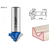 Фреза пазовая фасонная №6, D= 19мм, рабочая длина-11мм, радиус-4мм, хв.-12 мм, ЗУБР 28745-19