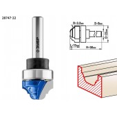 Фреза пазовая фасонная с верхним подшипником, D= 22мм, рабочая длина-13мм, радиус-3,2мм, хв.-8мм, d-22мм, ЗУБР 28747-22