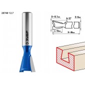 Фреза пазовая фасонная "Ласточкин Хвост", D= 12,7мм, рабочая длина-13мм, обратный угол-12 градусов, хв.-8 мм, ЗУБР 28748-12.7