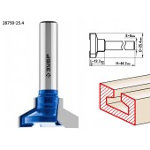 Фреза пазовая Т-образная №2, D= 25,4мм, высота-12,7мм, вугол наклона-30 градусов, хв.-8 мм, ЗУБР 28750-25.4